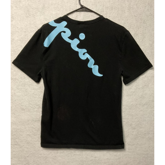 Champion Shirt Mens Small Black Blue Pink Script Logo Graphic Tee Streetwear - Picture 7 of 9